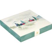 Coffret Vide Carton Carré Calendrier De l'Avent Campagne Enneigée