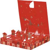 Coffret Vide Carton Carré Calendrier De l'Avent Mosaique Festive