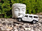 Voiture Miniature Hummer H2 Suv Blanche en Métal