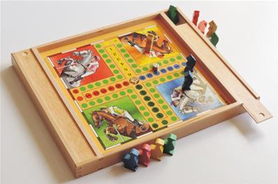 Jeux de petits chevaux et de l'oie en bois