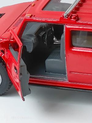 Voiture Miniature Hummer H2 Suv Rouge en Métal