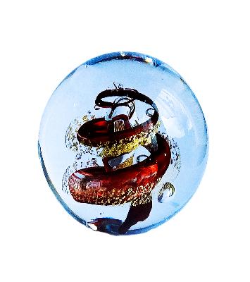 Presse-Papier Rumba Spirale Rouge Et Doré