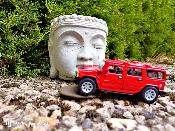 Voiture Miniature Hummer H2 Suv Rouge en Métal