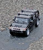 Voiture Miniature Hummer H2 Suv Noir Métal