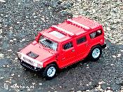 Voiture Miniature Hummer H2 Suv Rouge en Métal