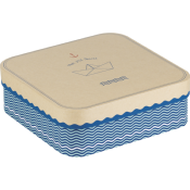 Square Cardboard Box Colors Kraft and Ocean Blue