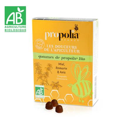 Gomme propolis miel et romarin bio 45 grs