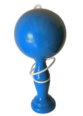 Bilboquet en Bois Laqué et Vernis Bleu Clair