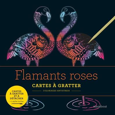 Cartes à gratter antistress flamants roses