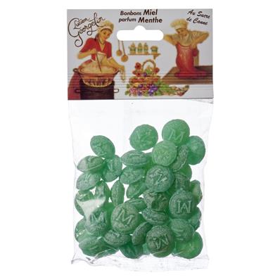 Bonbons au miel parfum menthe sucre de Canne 150 grs