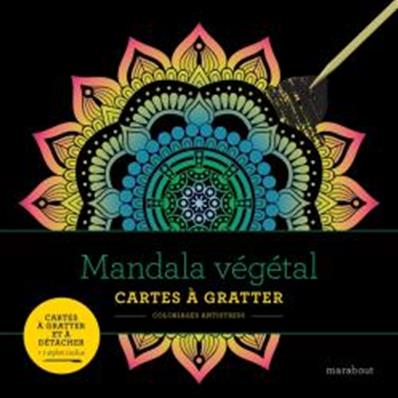 Cartes à gratter antistress mandala végétal