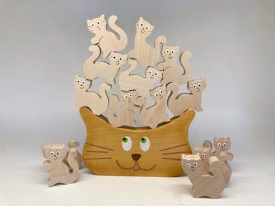 Jeu d'Adresse en Bois Juracrobate Chats