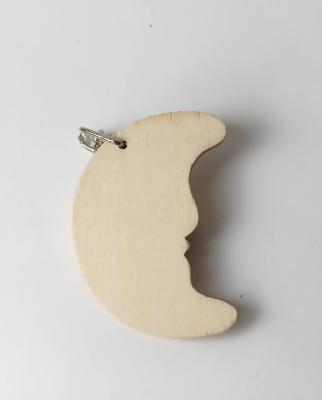 Porte-Clef Lune en Bois à Personnaliser