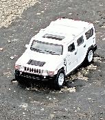 Voiture Miniature Hummer H2 Suv Blanche en Métal