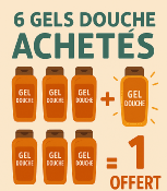6 Gels Douche Bio Doux Miel Aloe Vera et Lait d'Amande 200 Ml Achetés = 1 Gel Douche Offert