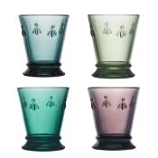 Glass Goblets Assorted Colors Bee Symbol 