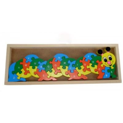 Puzzle en Bois Chenille Pour Apprendre l'Alphabet et les Chiffres