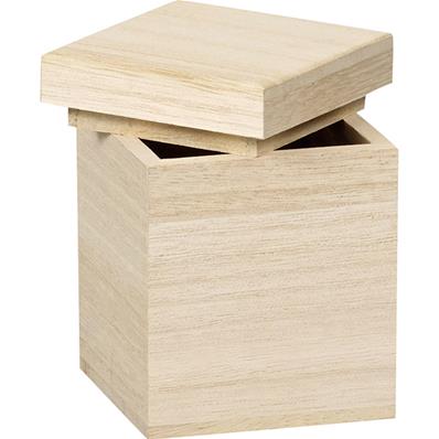 Coffret bois carré et couvercle bois