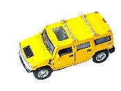 Voiture Miniature Hummer H2 Suv Jaune en Métal