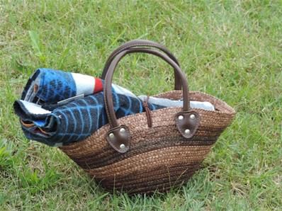 Petit sac de plage jonc de mer coloris marron