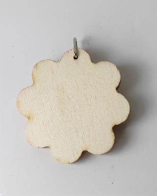 Porte-Clef Fleur en Bois à Personnaliser