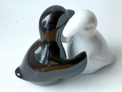 Salière & Poivrière Porcelaine Canard Blanc & Noir