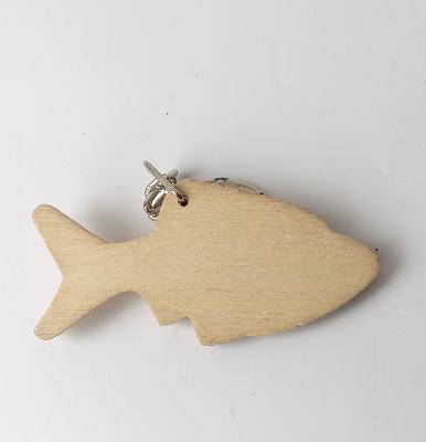 Porte-Clef Poisson en Bois à Personnaliser